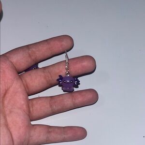 Purple Kids Axotl Charm Earrings